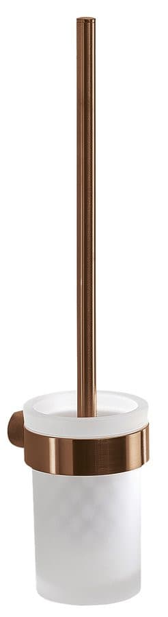 PIRENEI wisząca szczotka do WC, szkło mleczne, miedź/mat