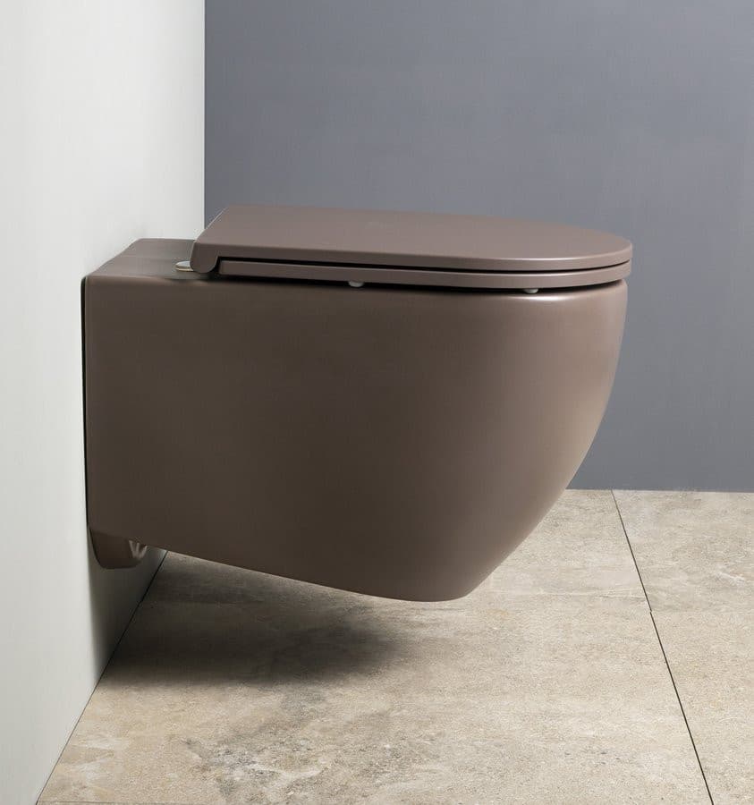 INFINITY miska WC wisząca, Rimless, 36,5x53cm, taupe