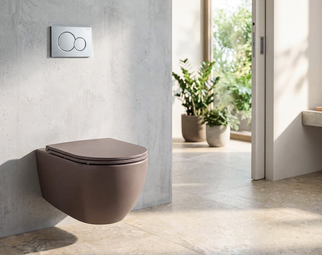 INFINITY miska WC wisząca, Rimless, 36,5x53cm, taupe