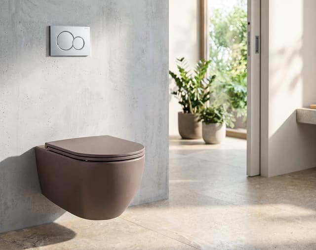 INFINITY miska WC wisząca, Rimless, 36,5x53cm, taupe