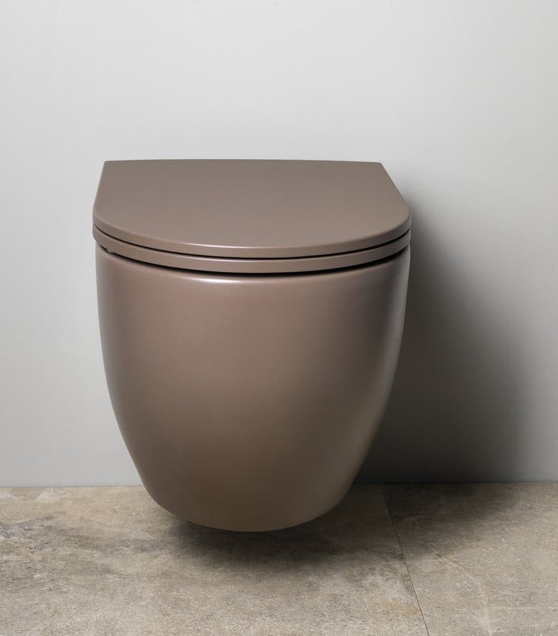 INFINITY miska WC wisząca, Rimless, 36,5x53cm, taupe