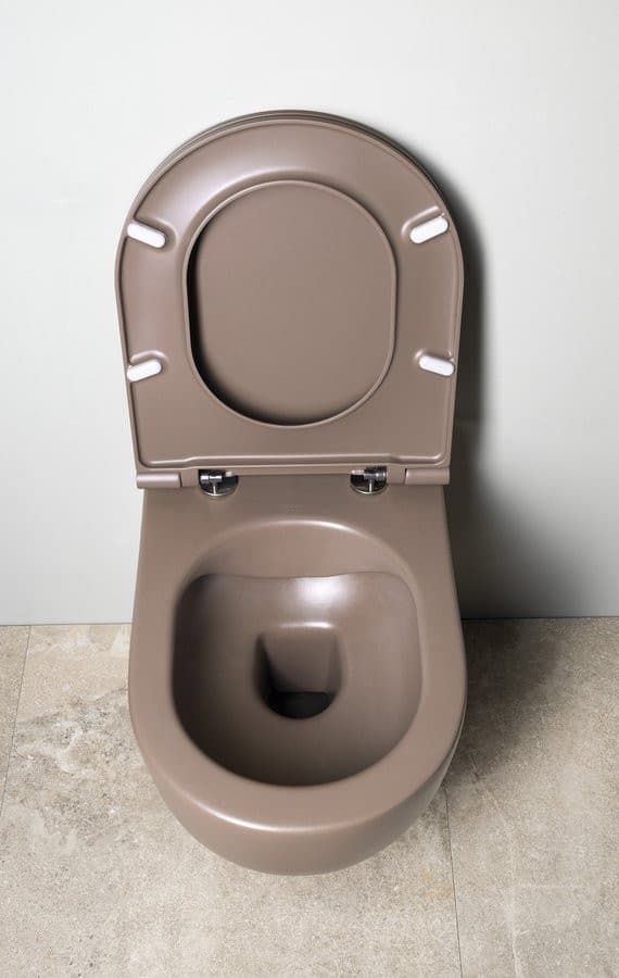 INFINITY miska WC wisząca, Rimless, 36,5x53cm, taupe