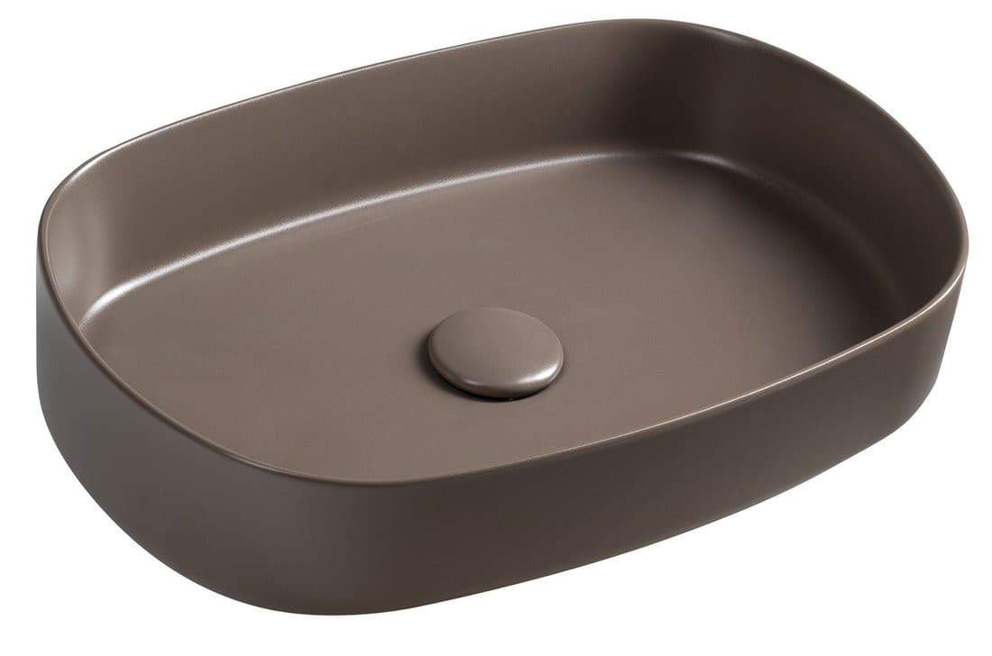 INFINITY OVAL umywalka ceramiczna nablatowa 55x36cm, taupe