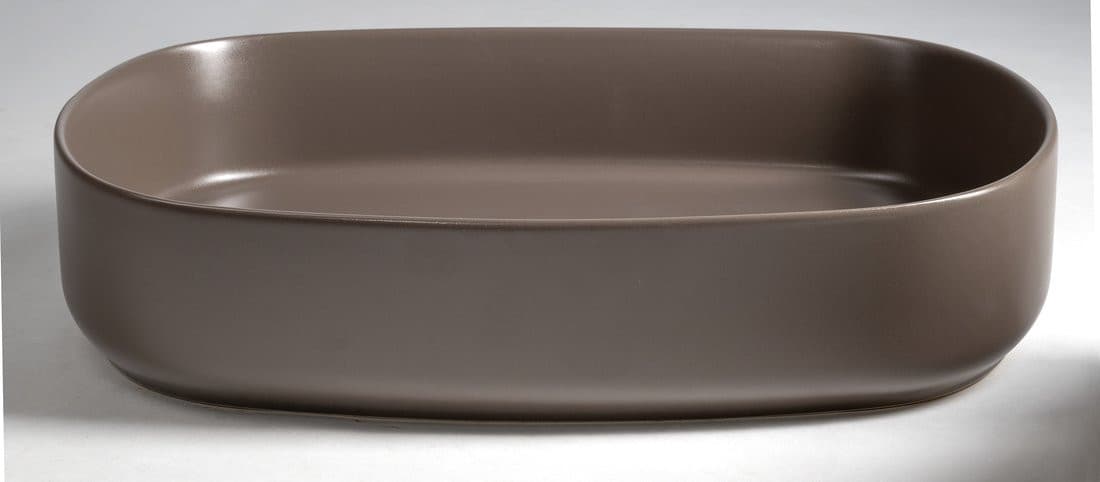 INFINITY OVAL umywalka ceramiczna nablatowa 55x36cm, taupe