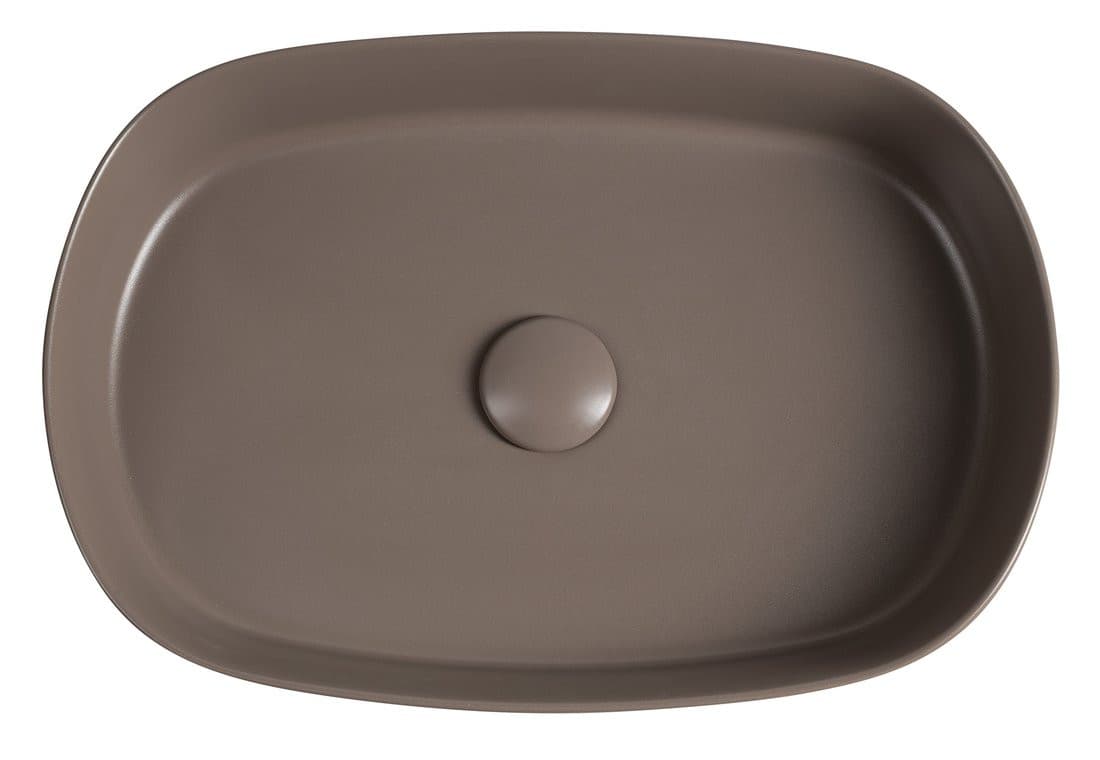 INFINITY OVAL umywalka ceramiczna nablatowa 55x36cm, taupe