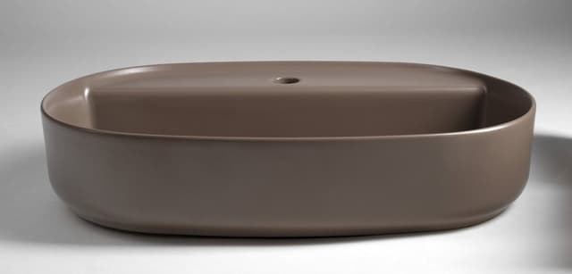 INFINITY OVAL umywalka ceramiczna nablatowa, 60x40cm, taupe