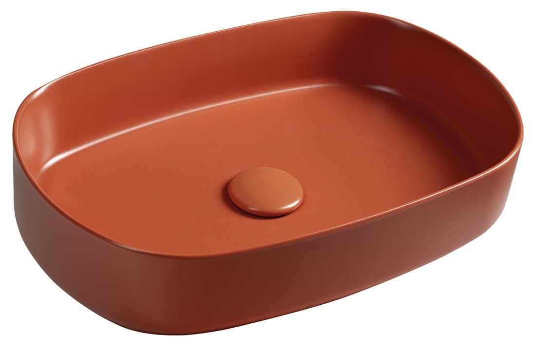 INFINITY OVAL umywalka ceramiczna nablatowa 55x36cm, terracotta