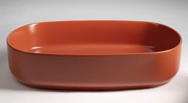INFINITY OVAL umywalka ceramiczna nablatowa 55x36cm, terracotta