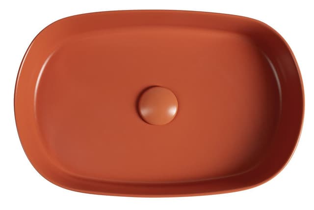 INFINITY OVAL umywalka ceramiczna nablatowa 55x36cm, terracotta