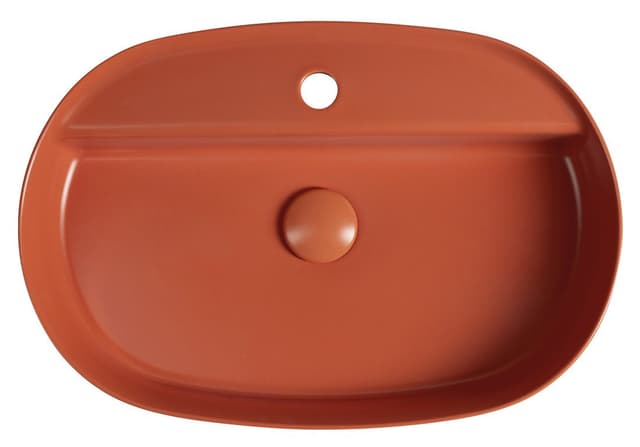 INFINITY OVAL umywalka ceramiczna nablatowa, 60x40cm, terracotta