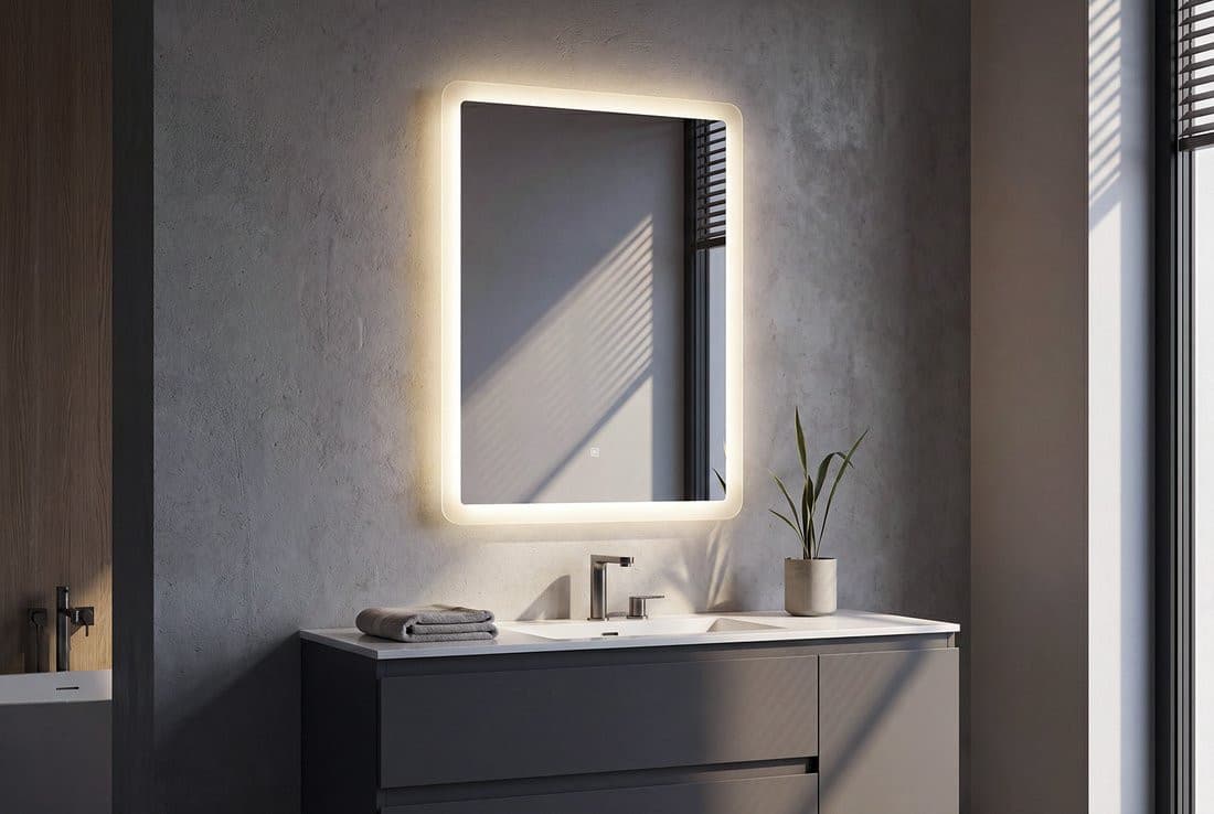 FAGO lustro z oświetleniem LED 50x70cm, czujnik dotykowy, ściemnialne