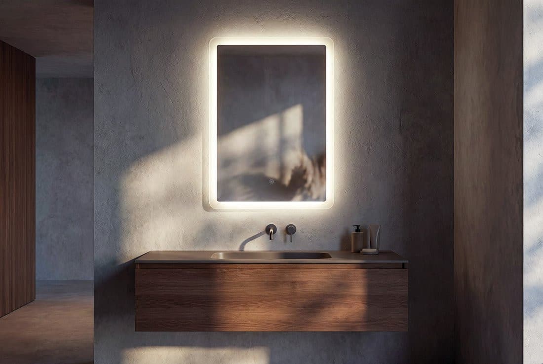 FAGO lustro z oświetleniem LED 50x70cm, czujnik dotykowy, ściemnialne