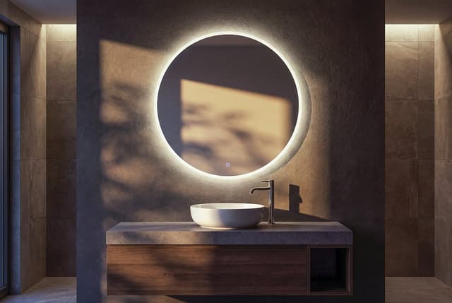URSA lustro z oświetleniem LED średnica 70cm, czujnik dotykowy, ściemnialne