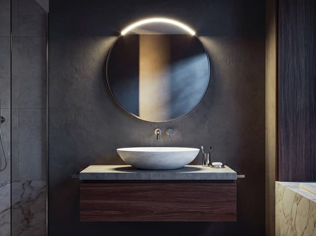 MOON LED oświetlenie 8,8W, 230V, 573x12x22mm, R400mm, chrom