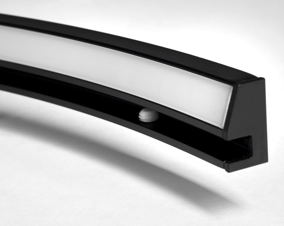 MOON LED oświetlenie 7,5W, 230V, 502x12x22mm, R350mm, czarny mat