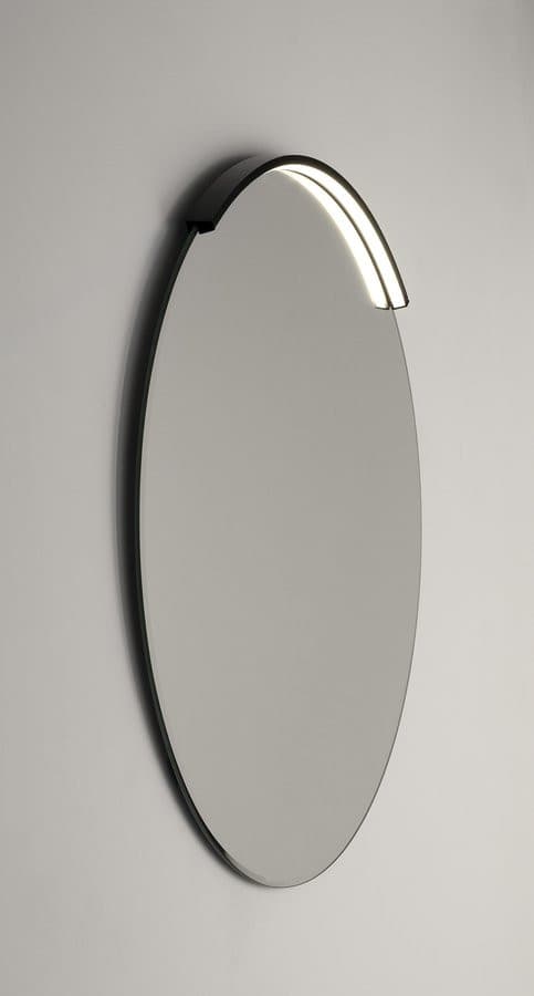 MOON LED oświetlenie 8,8W, 230V, 573x12x22mm, R400mm, czarny mat