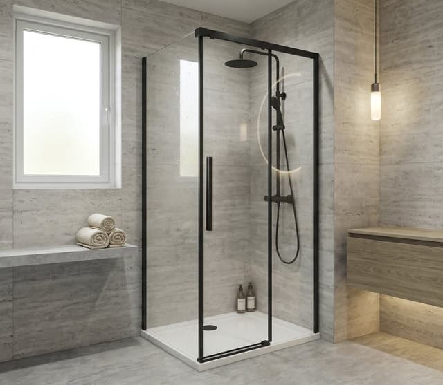 LUXOR BLACK kabina prysznicowa kwadratowa 1000x1000mm wariant L/P