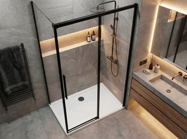 LUXOR BLACK kabina prysznicowa kwadratowa 1000x1000mm wariant L/P