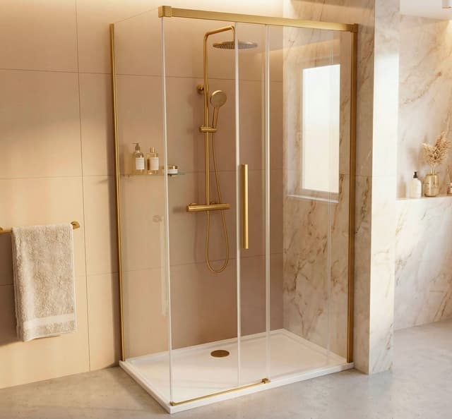 LUXOR GOLD MATT kabina prysznicowa kwadratowa 1000x1000mm wariant L/P