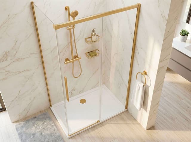 LUXOR GOLD MATT kabina prysznicowa kwadratowa 1000x1000mm wariant L/P