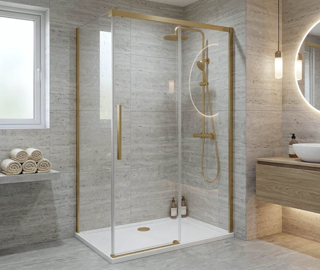 LUXOR GOLD MATT kabina prysznicowa prostokątna 1200x900mm wariant L/P