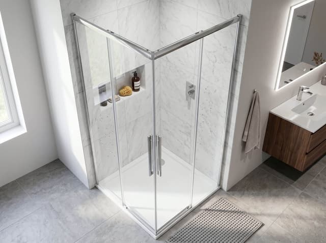 LUXOR kabina prysznicowa kwadratowa narożna 900x900mm, wejście narożne