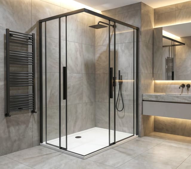 LUXOR BLACK kabina prysznicowa prostokątna 900x800mm wariant L/P, wejście z rogu