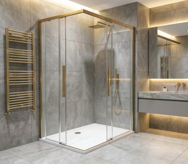 LUXOR GOLD MATT kabina prysznicowa prostokątna 1000x800mm wariant L/P, wejście z rogu