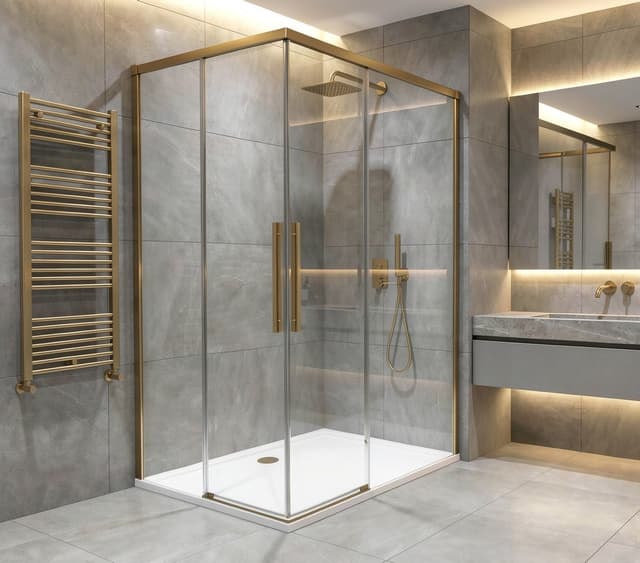 LUXOR GOLD MATT kabina prysznicowa prostokątna 1000x900mm wariant L/P, wejście z rogu
