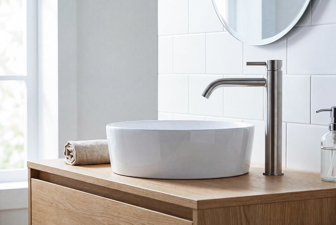 MINIMAL bateria umywalkowa wysoka, stal nierdzewna mat