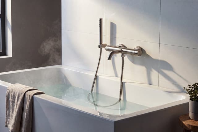 MINIMAL bateria wannowa ścienna, stal nierdzewna mat