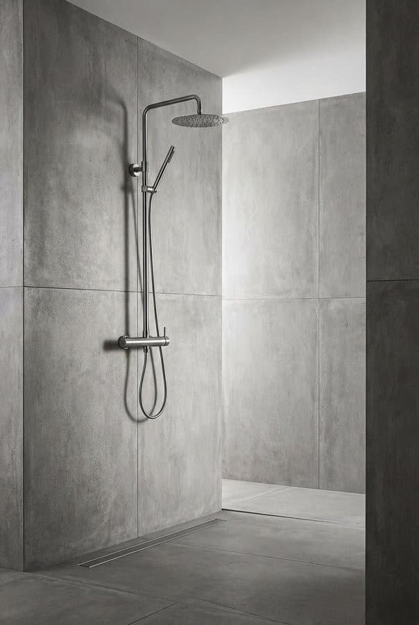MINIMAL Kolumna prysznicowa z baterią dźwigniową, stal nierdzewna mat