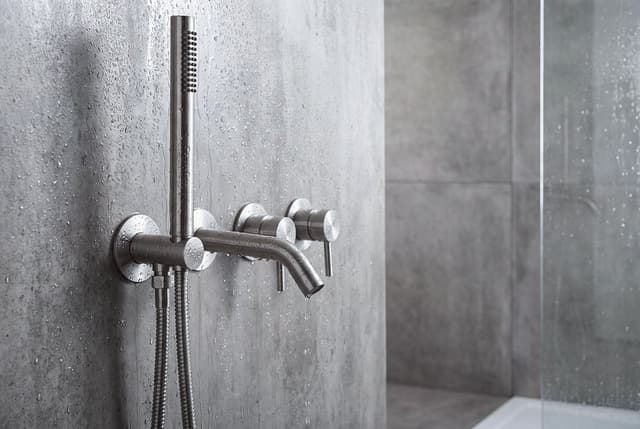 MINIMAL bateria wannowa podtynkowa, kompletna, 2 wyjścia, stal nierdzewna mat