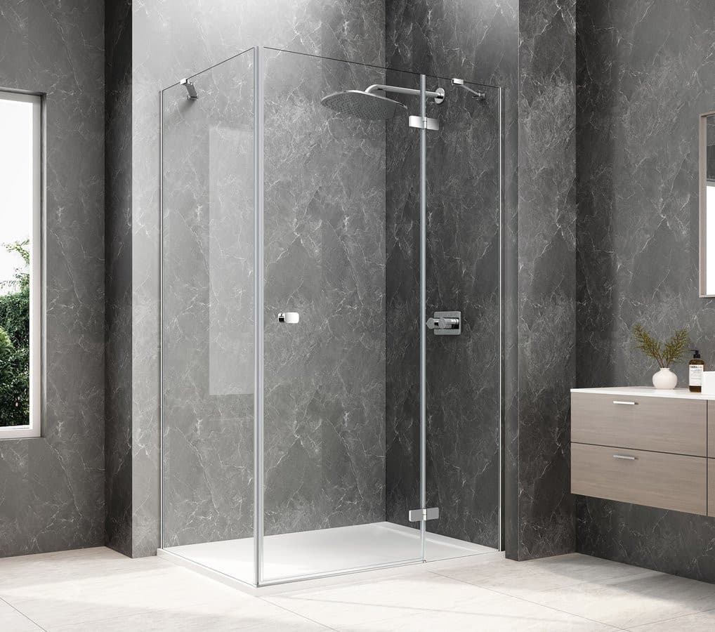 GLOBE CHROME prostokątna kabina prysznicowa 800x900mm, szkło czyste, prawe