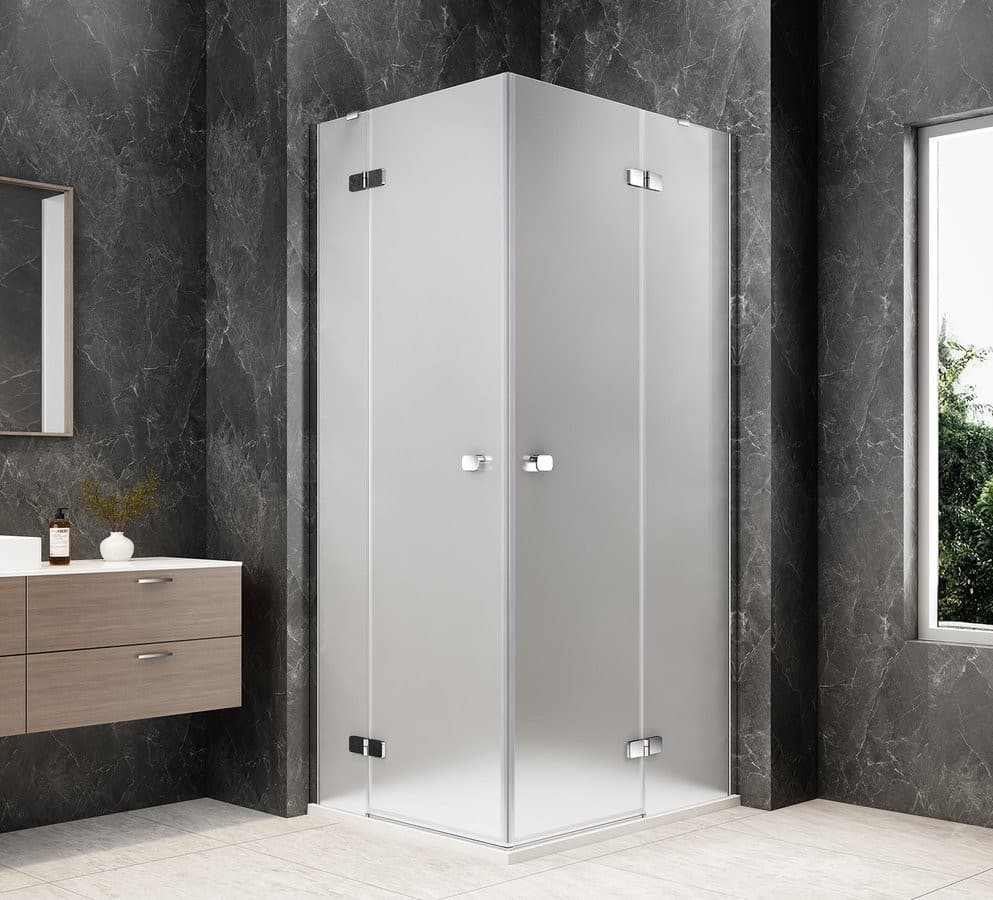 GLOBE CHROME prostokątna kabina prysznicowa 1200x1100mm, wejście z rogu, szkło matowe
