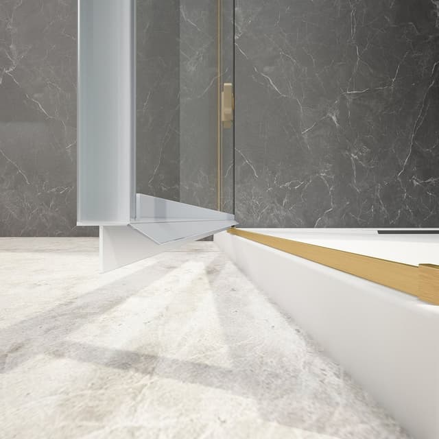 GLOBE GOLD MATT drzwi prysznicowe do wnęki 900mm, szkło czyste, lewe