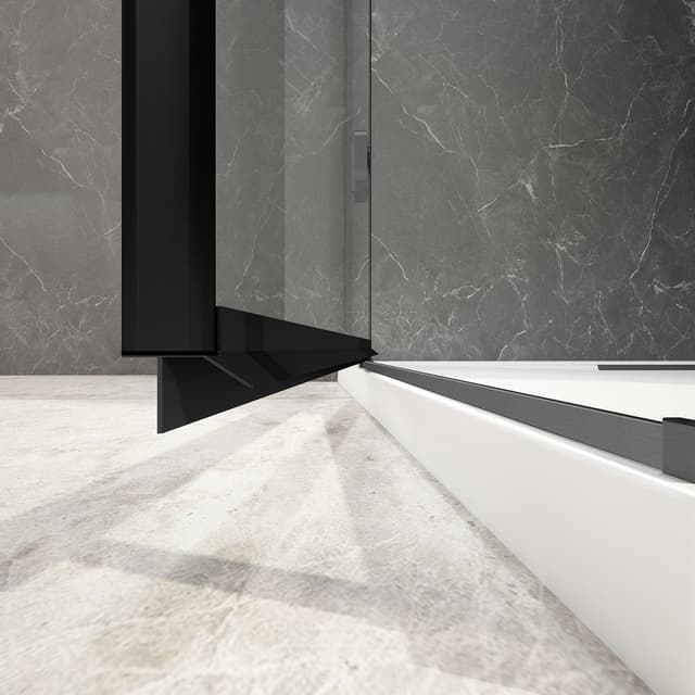 GLOBE GUN METAL drzwi prysznicowe do wnęki 1100mm, szkło czyste, lewe