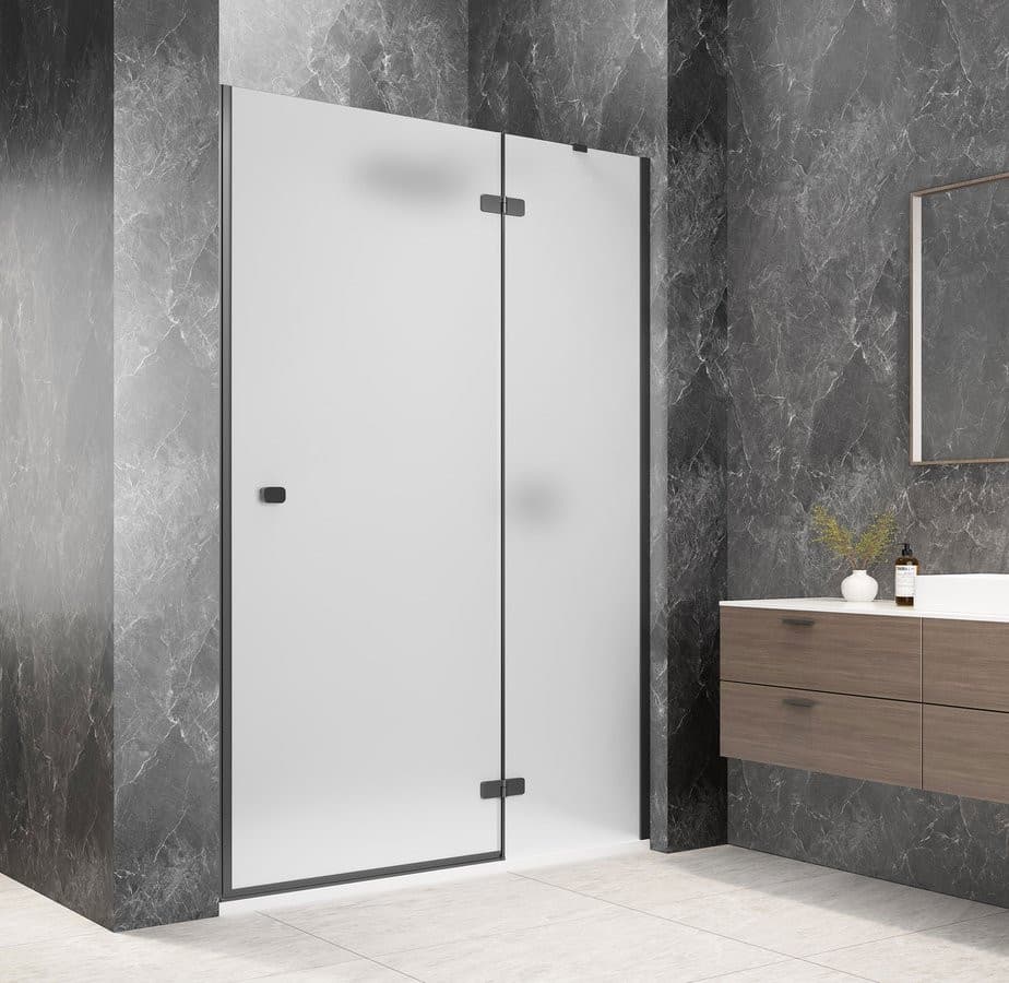 GLOBE BLACK drzwi prysznicowe do wnęki 1000mm, szkło matowe, prawe
