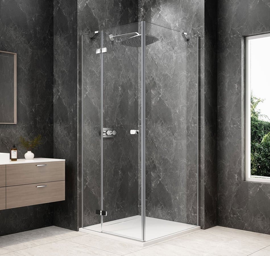 GLOBE CHROME kwadratowa kabina prysznicowa 800x800mm, szkło czyste, lewe