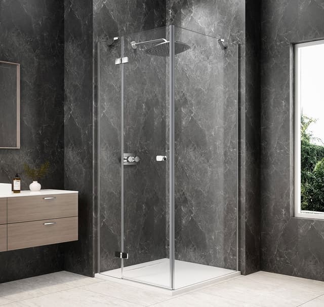 GLOBE CHROME kwadratowa kabina prysznicowa 900x900mm, szkło czyste, lewe