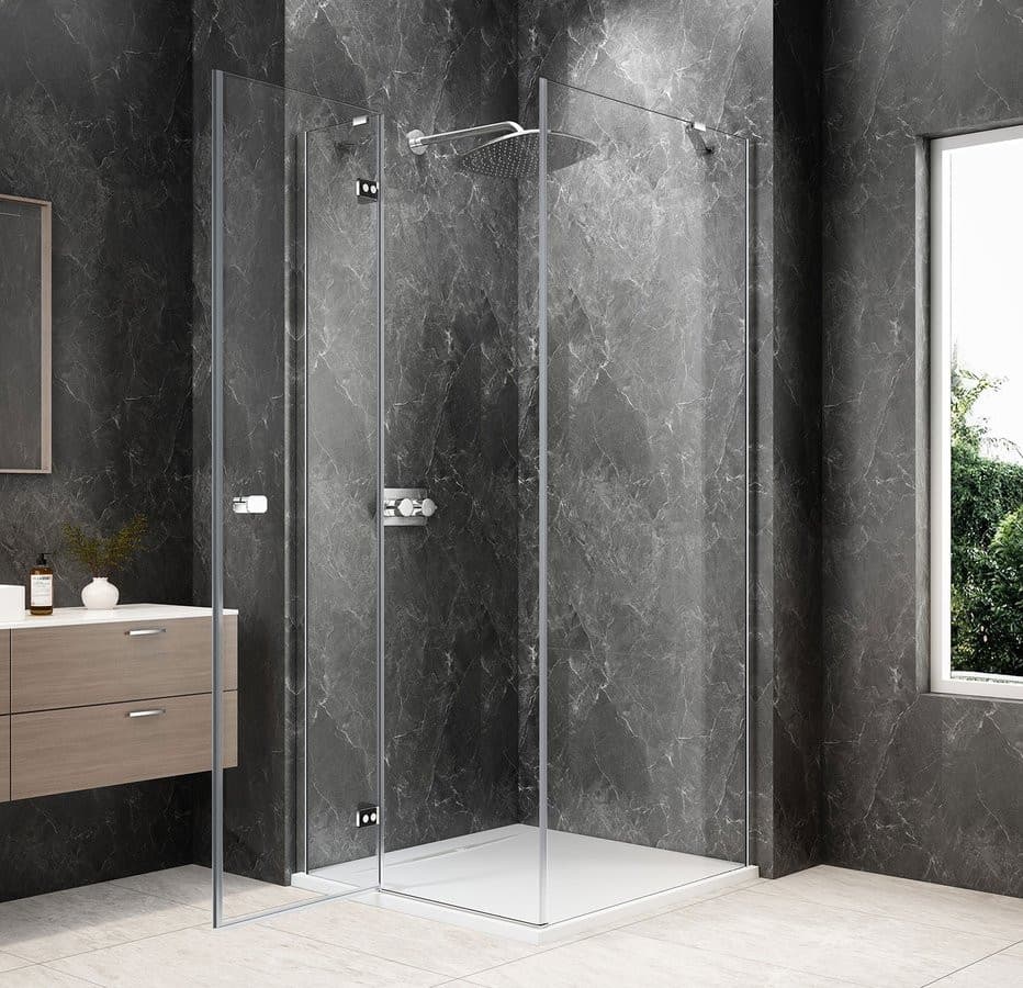 GLOBE CHROME kwadratowa kabina prysznicowa 900x900mm, szkło czyste, lewe