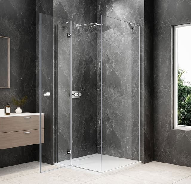 GLOBE CHROME kwadratowa kabina prysznicowa 1000x1000mm, szkło czyste, lewe