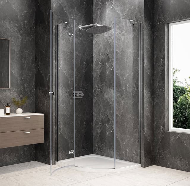 GLOBE CHROME kabina prysznicowa półokrągła 900x800mm, szkło czyste, lewe