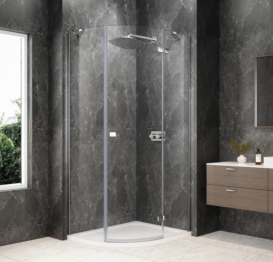 GLOBE CHROME kabina prysznicowa półokrągła 900x800mm, szkło czyste, prawe