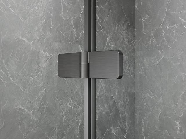 GLOBE GUN METAL kabina prysznicowa półokrągła 900x800mm, szkło czyste, lewe