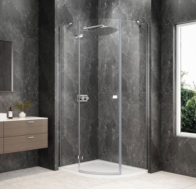 GLOBE CHROME kabina prysznicowa półokrągła 1000x800mm, szkło czyste, lewe