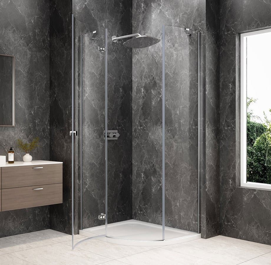 GLOBE CHROME kabina prysznicowa półokrągła 1000x800mm, szkło czyste, lewe