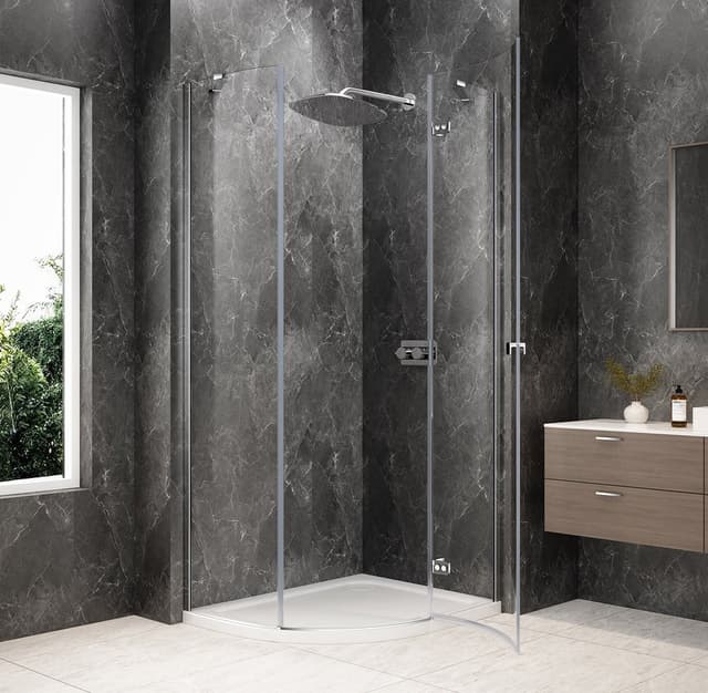 GLOBE CHROME kabina prysznicowa półokrągła 1000x800mm, szkło czyste, prawe