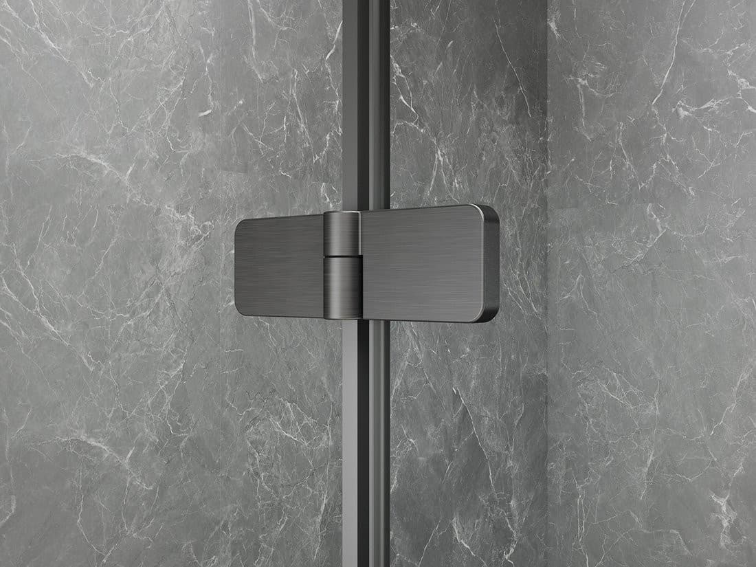 GLOBE GUN METAL kabina prysznicowa półokrągła 900x800mm, szkło matowe, prawe