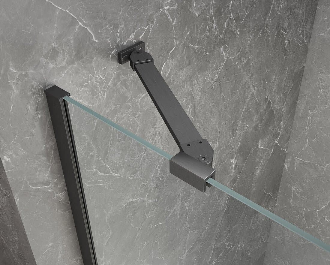 GLOBE GUN METAL kabina prysznicowa półokrągła 900x800mm, szkło matowe, prawe